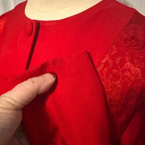 Vintage Red Michael Blair Button Down Women’s Cropped Jacket. Size 8. - Picture 3 of 8